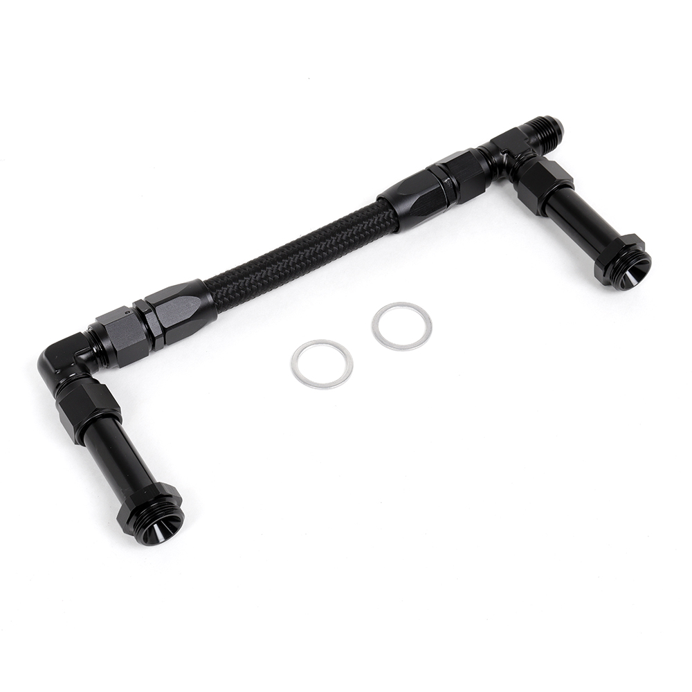 -8AN dual feed line Black nylon braid for Holley c